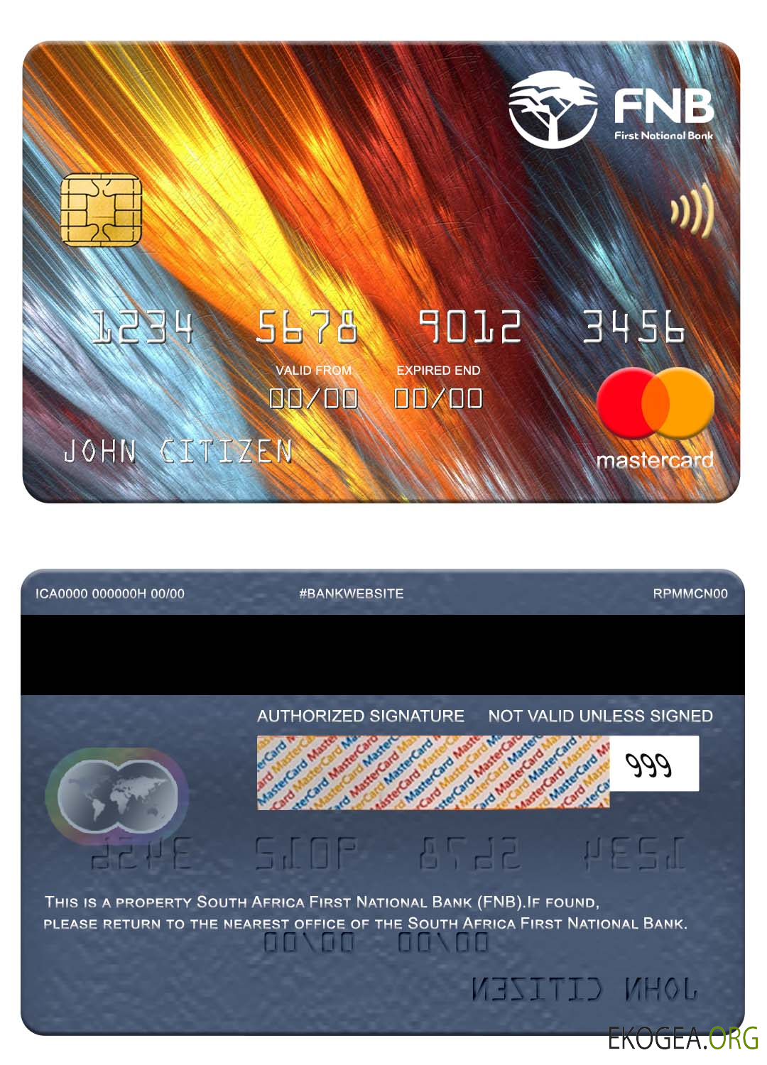 Carte Mastercard de la First National Bank (FNB) d'Afrique du Sud
